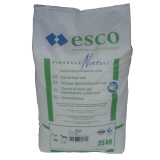 Esco Viehsalz natur 25kg Rinder Pferde Schafe Ziegen Wild Salz Streusalz