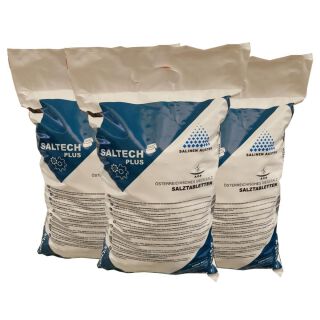 SALTECH plus 3x10kg Salztabletten Regneriersalz Wasserenthärtung Wasserenthärter