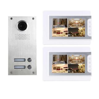 2 Familienhaus Video Türsprechanlage Gegensprechanlage Klingelanlage Edelstahl Weitwinkelkamera