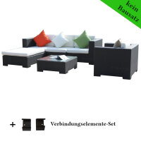 Poly Rattan Gartenmöbel Georgia schwarz Alu Garnitur...