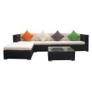 Poly Rattan Gartenmöbel Capetown schwarz Alu Garnitur Lounge Garten Sitzgruppe Gartenset