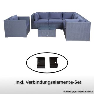 Poly Rattan Gartenmöbel Memphis anthrazit Tisch Garten Möbel Set Lounge Gartenlounge Sitzgruppe Garnitur