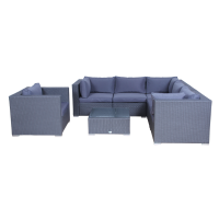 Poly Rattan Gartenmöbel Memphis anthrazit Tisch...