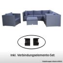 Poly Rattan Gartenmöbel Memphis anthrazit Hocker Garten Möbel Set Lounge Gartenlounge Sitzgruppe Garnitur