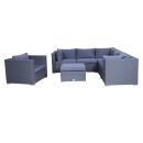 Poly Rattan Gartenmöbel Memphis anthrazit Hocker Garten Möbel Set Lounge Gartenlounge Sitzgruppe Garnitur