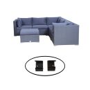 Poly Rattan Gartenmöbel Palma anthrazit Hocker Alu Garnitur Lounge Garten Sitzgruppe Gartenset