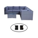 Poly Rattan Gartenmöbel Palma anthrazit Tisch Alu Garnitur Lounge Garten Sitzgruppe Gartenset