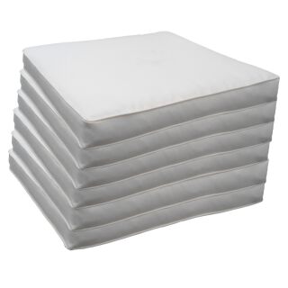 6er Set Sitzkissen creme-weiß Lounge Kissen Sitzauflage Sitzpolster Stuhlkissen Polster Rattanmöbel Gartenmöbel