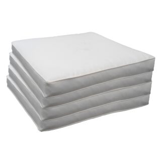 4er Set Sitzkissen creme-weiß Lounge Kissen Sitzauflage Sitzpolster Stuhlkissen Polster Rattanmöbel Gartenmöbel