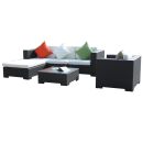 Poly Rattan Gartenmöbel Georgia schwarz Alu Garnitur Lounge Garten Sitzgruppe Gartenset