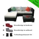 Poly Rattan Gartenmöbel Houston schwarz Alu Garnitur...