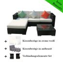 Poly Rattan Gartenmöbel Houston schwarz Alu Garnitur...