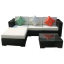 Poly Rattan Gartenmöbel Houston schwarz Alu Garnitur Lounge Garten Sitzgruppe Gartenset