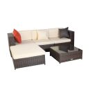 Poly Rattan Gartenmöbel Barcelona mix-braun Garten Möbel Set Lounge Gartenlounge Sitzgruppe Garnitur