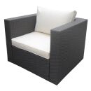 Poly Rattan Gartenmöbel Sessel NJ anthrazit Alu...