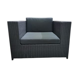 Poly Rattan Gartenmöbel O-Sessel anthrazit Alu Garnitur Lounge Garten Sitzgruppe Gartenset