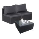 Poly Rattan Gartenmöbel 2x Mittelteil anthrazit und...