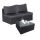 Poly Rattan Gartenmöbel 2x Mittelteil anthrazit und 1 xTisch Alu Garnitur Lounge Garten
