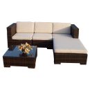 Poly Rattan Gartenmöbel California schwarz Alu Garnitur Lounge Garten Sitzgruppe Gartenset