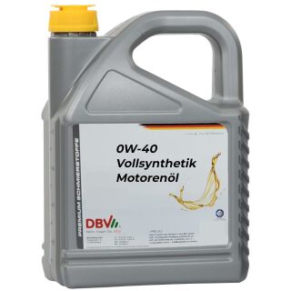 0W/40 DBV-Vollsynthetik-Motorenöl 2 x 5-Liter-Kanne