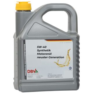 5W/40 DBV-Synthetik-Motorenöl neuester Generation 2 x 5-Liter-Kanne