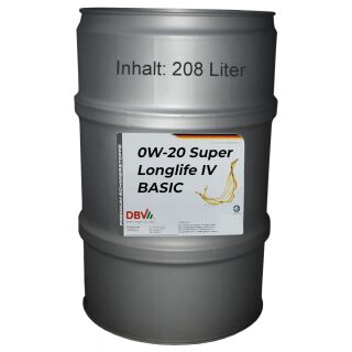 DBV 0W-20 Super LF-IV BASIC 208-Liter-Fass