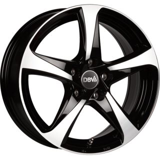 15 Zoll Alufelge DBV 5SP 001 6,0x15 5/114,3 ET43 schwarz glänzend, front poliert Felge