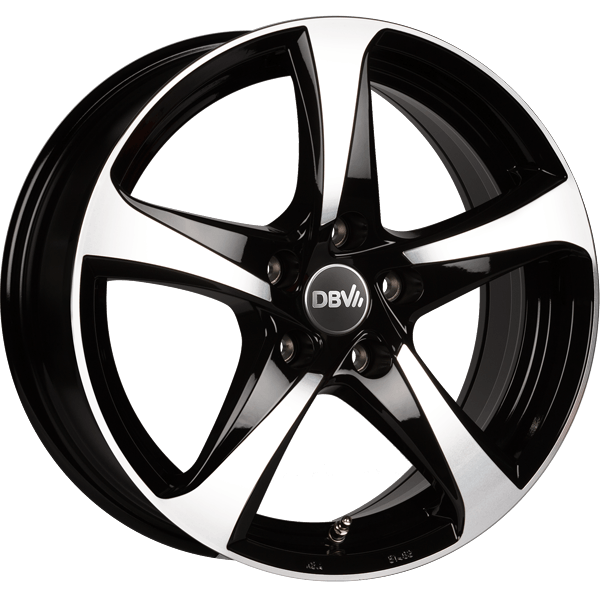 15 Zoll Alufelge DBV 5SP 001 6,0x15 5/114,3 ET43 schwarz glänzend, front poliert Felge