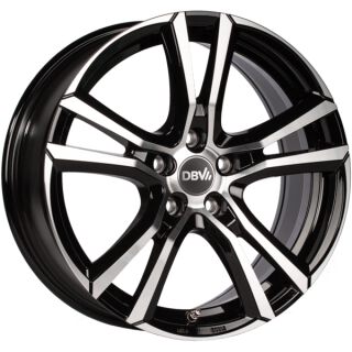 17 Zoll Alufelge DBV ANDORRA 7,5x17 5/108 ET45 schwarz glänzend, front poliert Felge