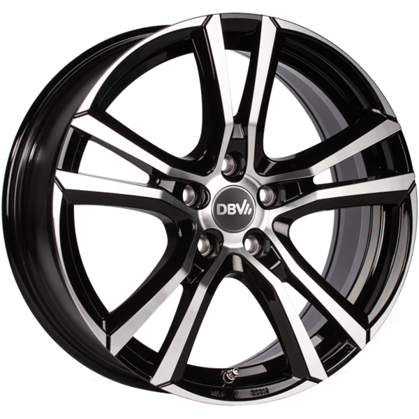 19 Zoll Alufelge DBV ANDORRA 8,0x19 5/112 ET48 schwarz glänzend, front poliert Felge