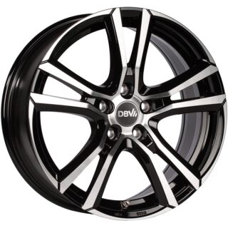 19 Zoll Alufelge DBV ANDORRA 8,0x19 5/114,3 ET45 schwarz glänzend, front poliert Felge