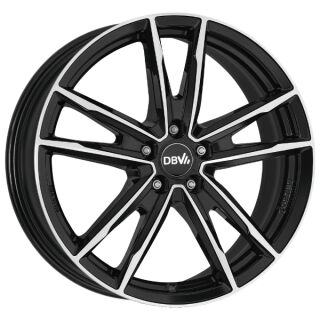 17 Zoll Alufelge DBV FLORIDA KF DARK 6,5x17 5/100 ET39 schwarz glänzend, front poliert Felge