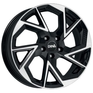 16 Zoll Alufelge DBV NAPOLI AP DARK 6,5x16 5/114,3 ET45 schwarz glänzend, front poliert Felge