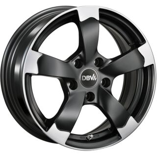 16 Zoll Alufelge DBV TORINO II 7,0x16 5/100 ET38 schwarz matt, poliert Felge