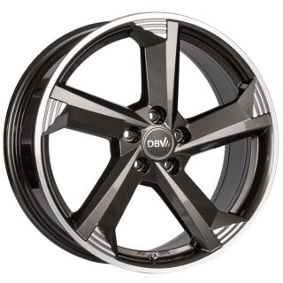 20 Zoll Alufelge DBV TORINO III 8,5x20 5/108 ET49 anthrazit glänzend, front poliert Felge