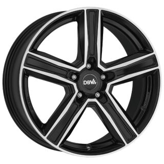 19 Zoll Alufelge DBV VEGAS KG DARK 8,0x19 5/108 ET50 schwarz glänzend, front poliert Felge