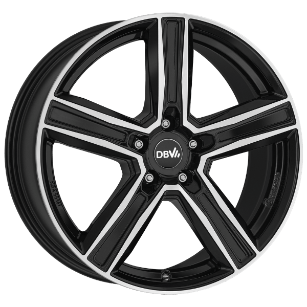 19 Zoll Alufelge DBV VEGAS KG DARK 9,5x19 5/114,3 ET45 schwarz glänzend, front poliert Felge
