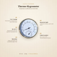 Sauna Thermo-Hygrometer – Thermometer & Hygrometer (analog, Ø 10 cm)