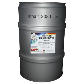 Motorolie HD SAE 20W/20 208 liter vat