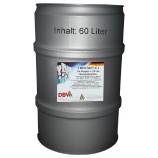 5W/30 SAPS soot particle filter C2 60 liter barrel