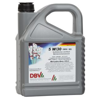 5W/30 LL (synthetisch) voor Mercedes + BMW 4 x 5 liter blik