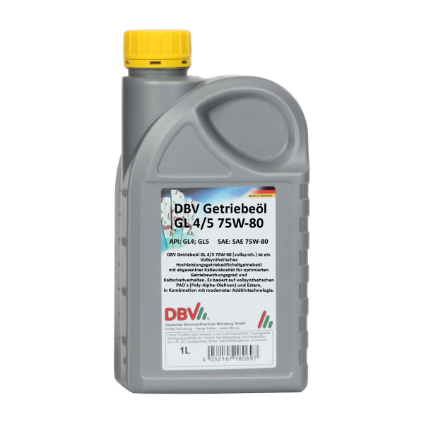 75W-80 GL4/5 (fully synthetic) 20 x 1 liter can